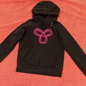 TNA small Black Hoodie with Pink sequins